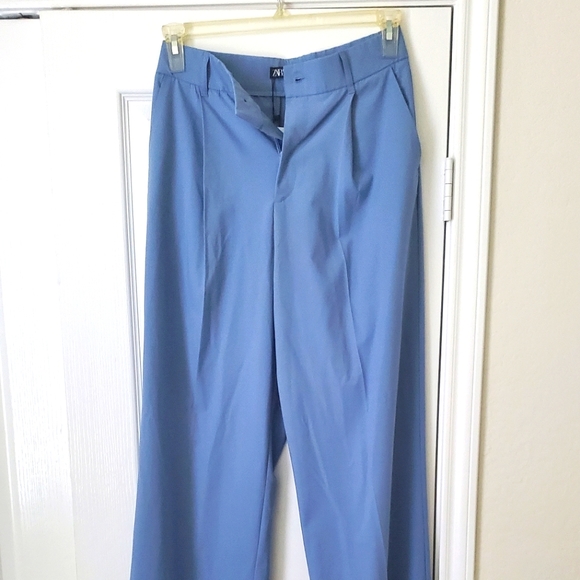 Zara blue NWT high waisted wide leg pants - Picture 5 of 7